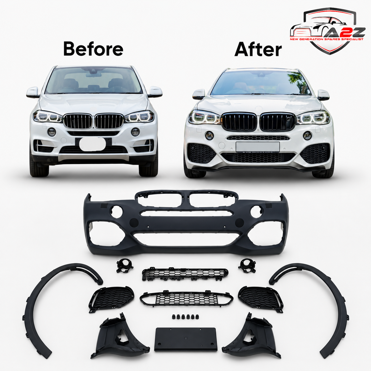 Front Bumper Kit Compatible With BMW X5 F15 Upgrade To M Sport F15 FBK418 (Shipping Cost Not Included In Price)