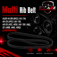 Multi RIB Belt 6PK2460 059903137AS 059903137P Compatible With AUDI A4 B8 (8K2) | A4 / S4, A6 C6 (4F2) | A6 / S6, A8 D3 (4E2, 4E8) | A8 / S8 | A8L, Q7 (4MB, 4MG, 4MQ) (CONTINENTAL)