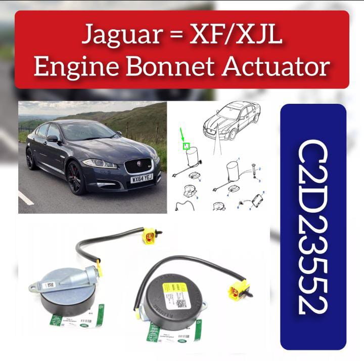 Engine Hood Airbag/Engine Bonnet Actuator C2D23552 Compatible With Jaguar  XF I (X250) For XJL