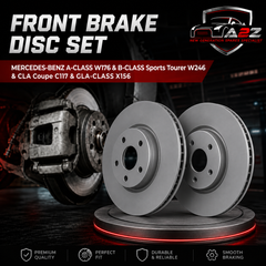 Front Brake Disc Set 2464210112 A2464210112 A246421011207 A2464212412 A246421241207 Compatible With MERCEDES-BENZ A-CLASS W176 & B-CLASS Sports Tourer W246 & CLA Coupe C117 & GLA-CLASS X156