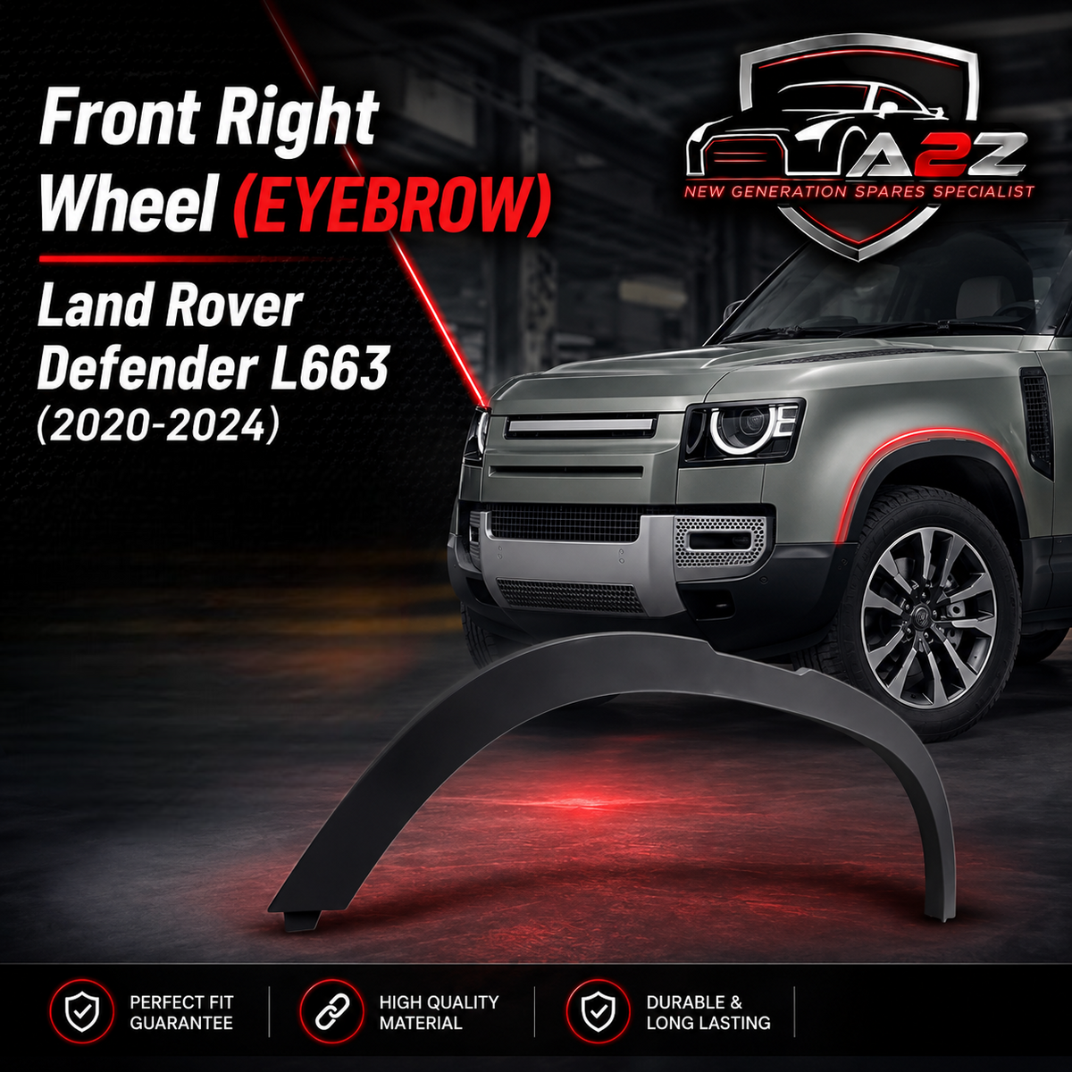 Front Right Wheel Eyebrow LR147922 Compatible With Land Rover Defender (L663) (2020-2024) Tag No.184