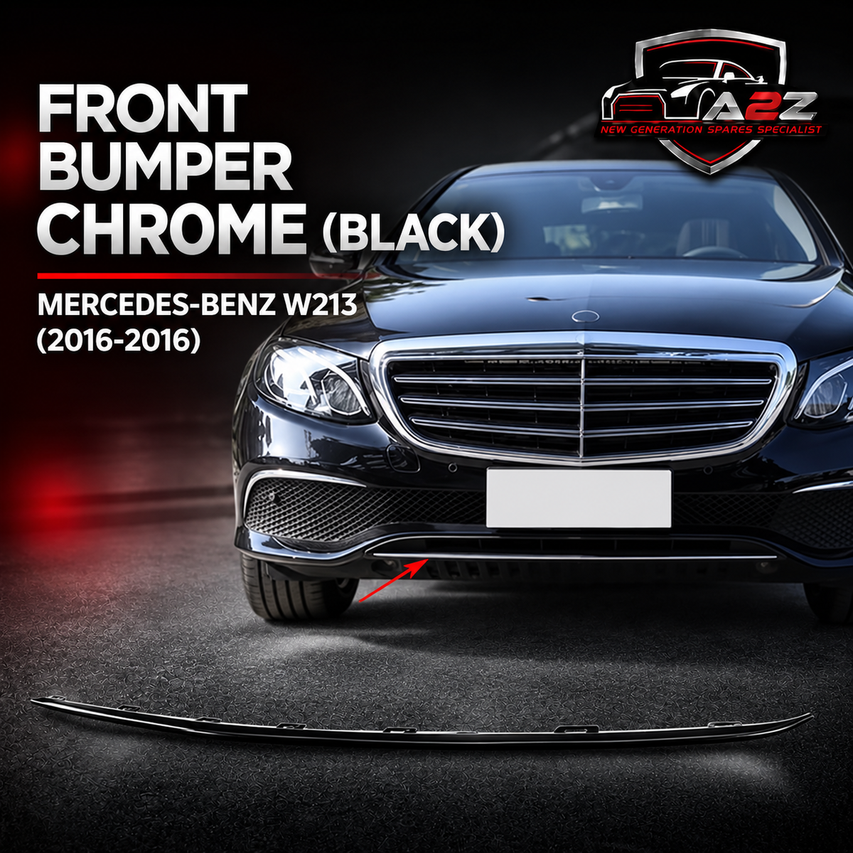 Front Bumper Chrome (Black) 2138850300 Compatible With MERCEDES-BENZ E-CLASS (W213) (2016-2016) Tag No.283