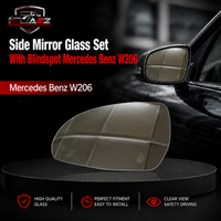 Side Mirror Glass Set With Blindspot Right & Left Compatible With Mercedes Benz C-Class (W206), S-Class (W223)