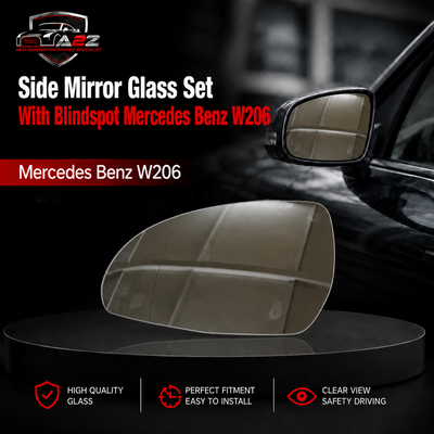 Side Mirror Glass Set With Blindspot Right & Left Compatible With Mercedes Benz C-Class (W206), S-Class (W223)