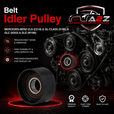 Belt Idler Pulley 6422000970 6422001070 6422001970 Compatible with MERCEDES-BENZ CLS (C218) & GL-CLASS (X166) & GLC (X253) &  GLE (W166) Tag No.7