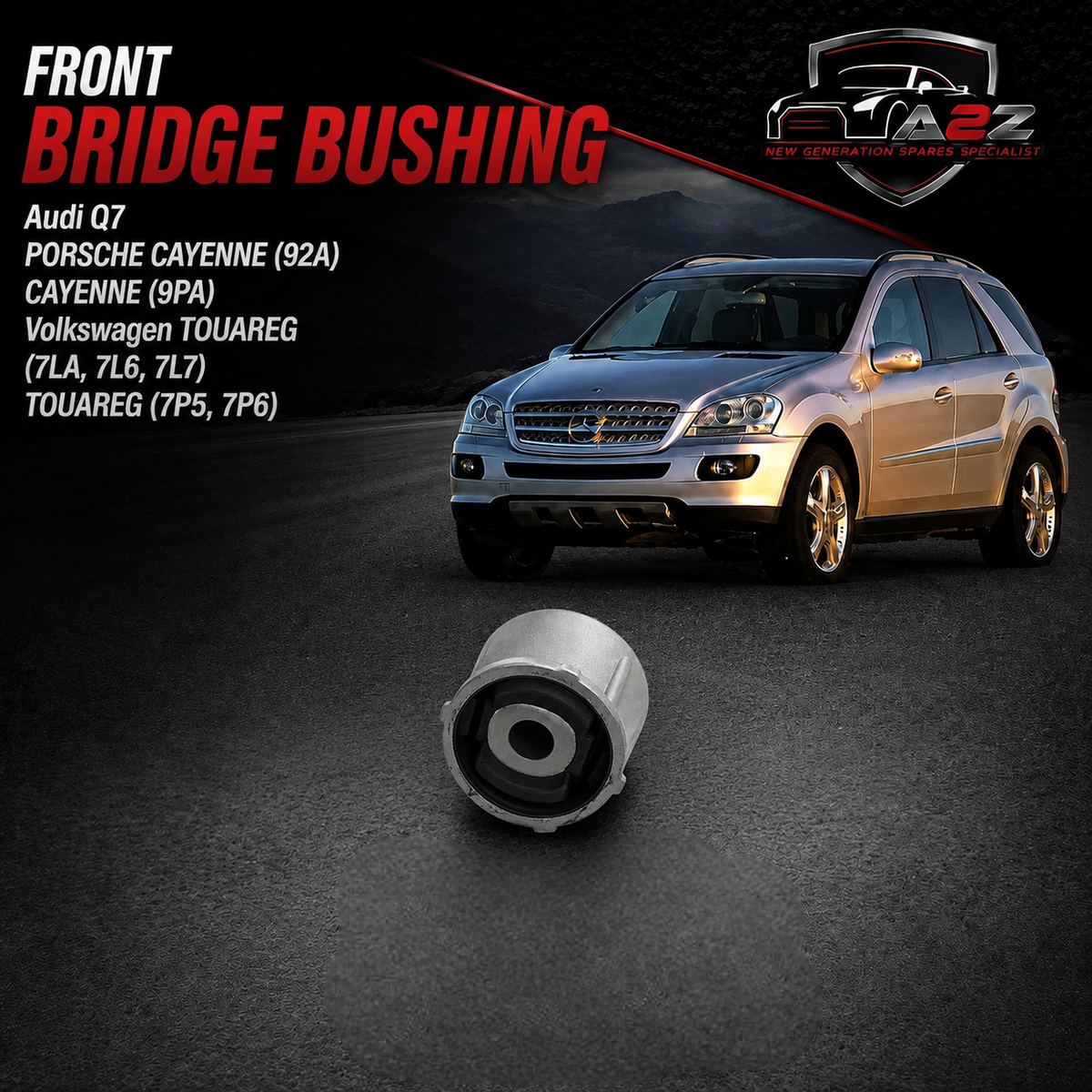 Front Bridge Bushing 7L0499035A Compatible With Audi Q7 PORSCHE CAYENNE (92A) CAYENNE (9PA) Volkswagen TOUAREG (7LA, 7L6, 7L7) TOUAREG (7P5, 7P6)