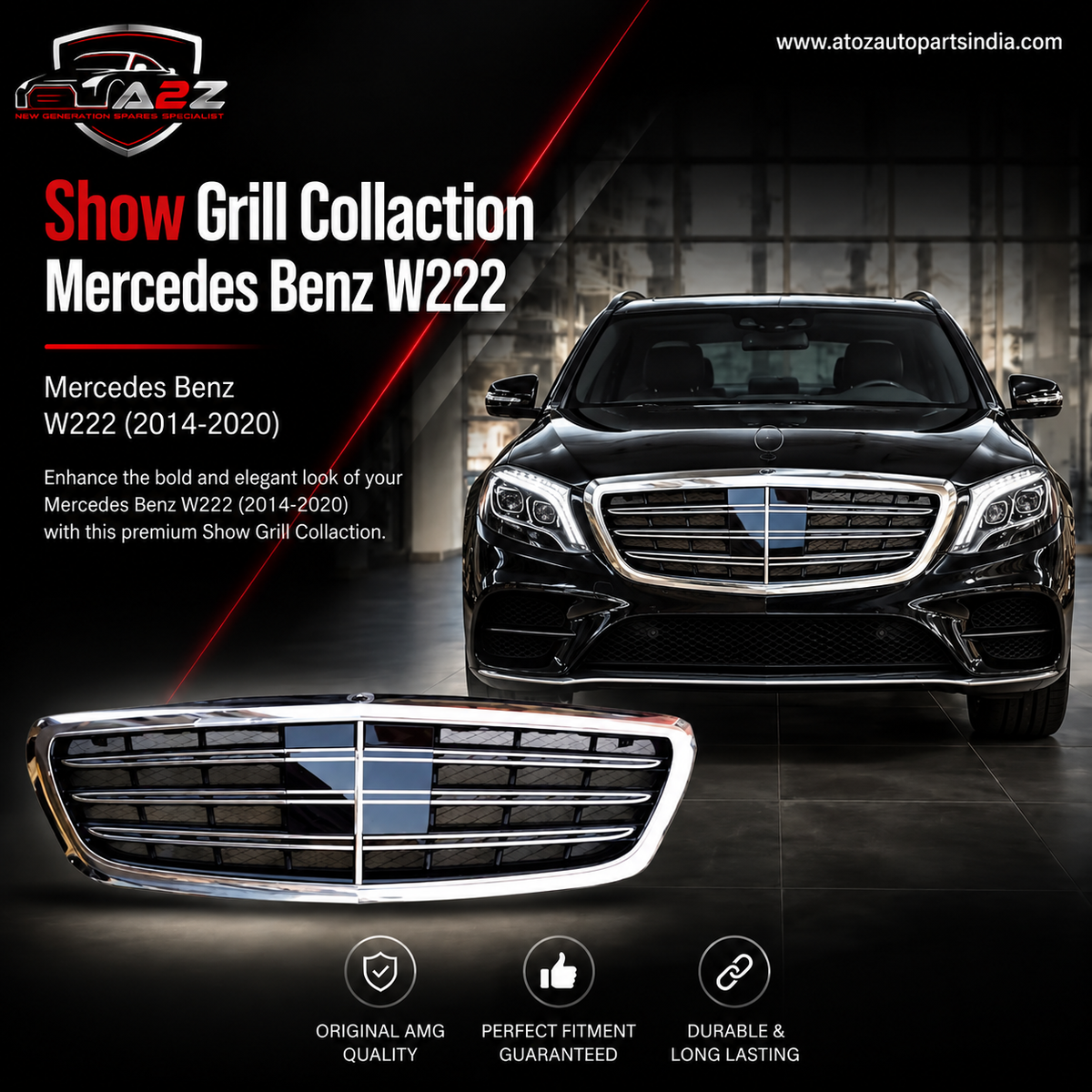 Show Grill Collaction  Compatible With Mercedes Benz S-Class W222Tag :71 To NO:74