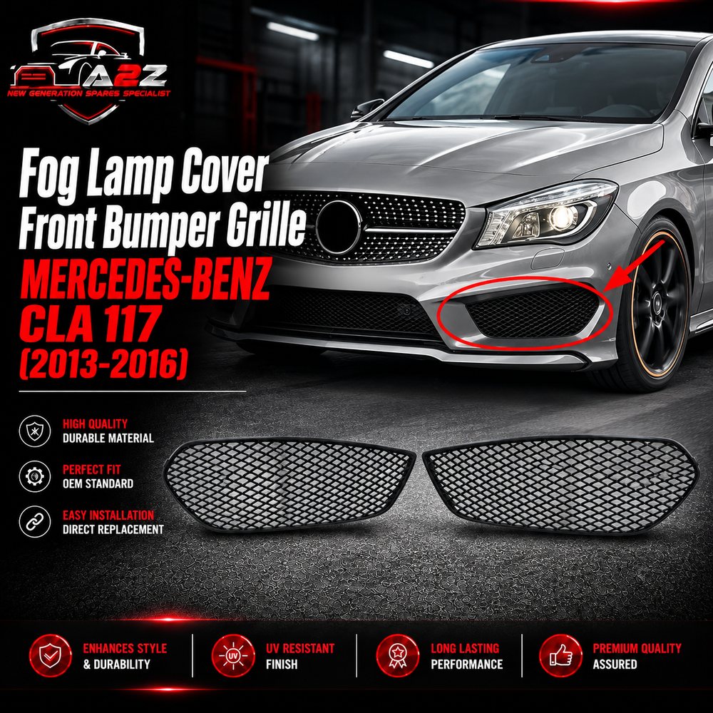 Fog Lamp Cover Front Bumper Grille  Compatible With MERCEDES-BENZ CLA 117 2013-2016 Fog Lamp Cover Left 1178851722 & Right 1178851822 Tag-FC-202