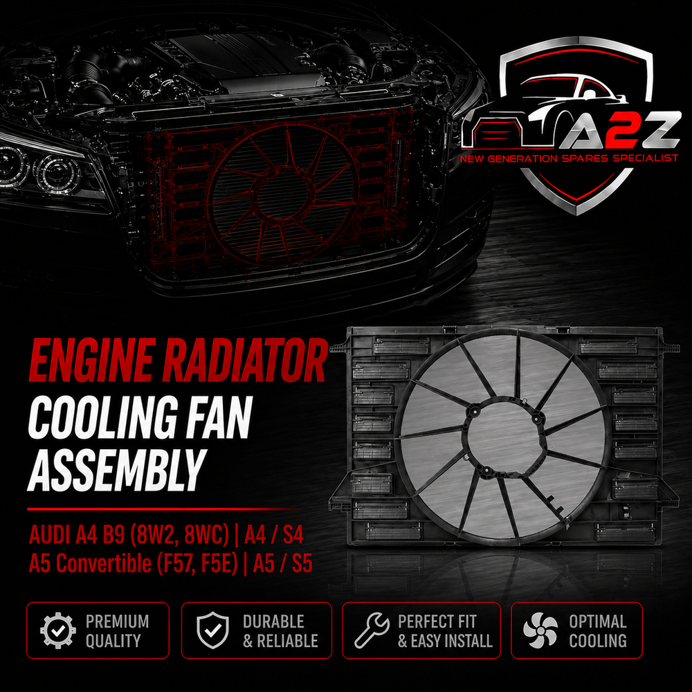 Engine Radiator Cooling Fan Assembly 8W0121207B Compatible With AUDI A4 B9 (8W2, 8WC) | A4 / S4 A5 Convertible (F57, F5E) | A5 / S5