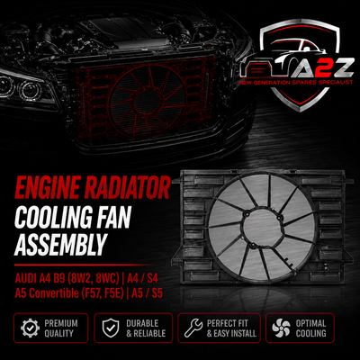 Engine Radiator Cooling Fan Assembly 8W0121207B Compatible With AUDI A4 B9 (8W2, 8WC) | A4 / S4 A5 Convertible (F57, F5E) | A5 / S5