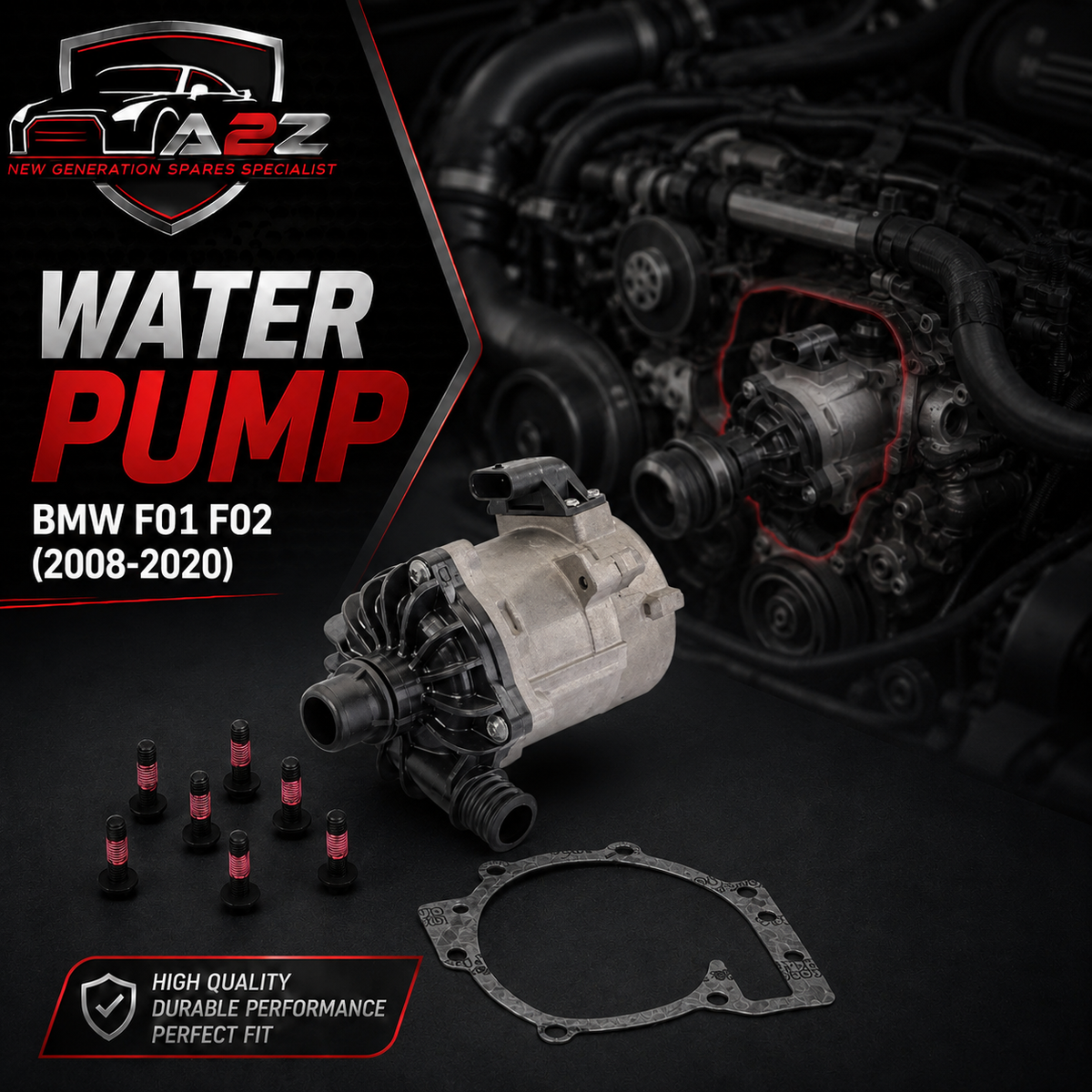 Water Pump 11517566335 7566335 Compatible With BMW 7 Series F01 F02 & X5 E70 Tag-W-62