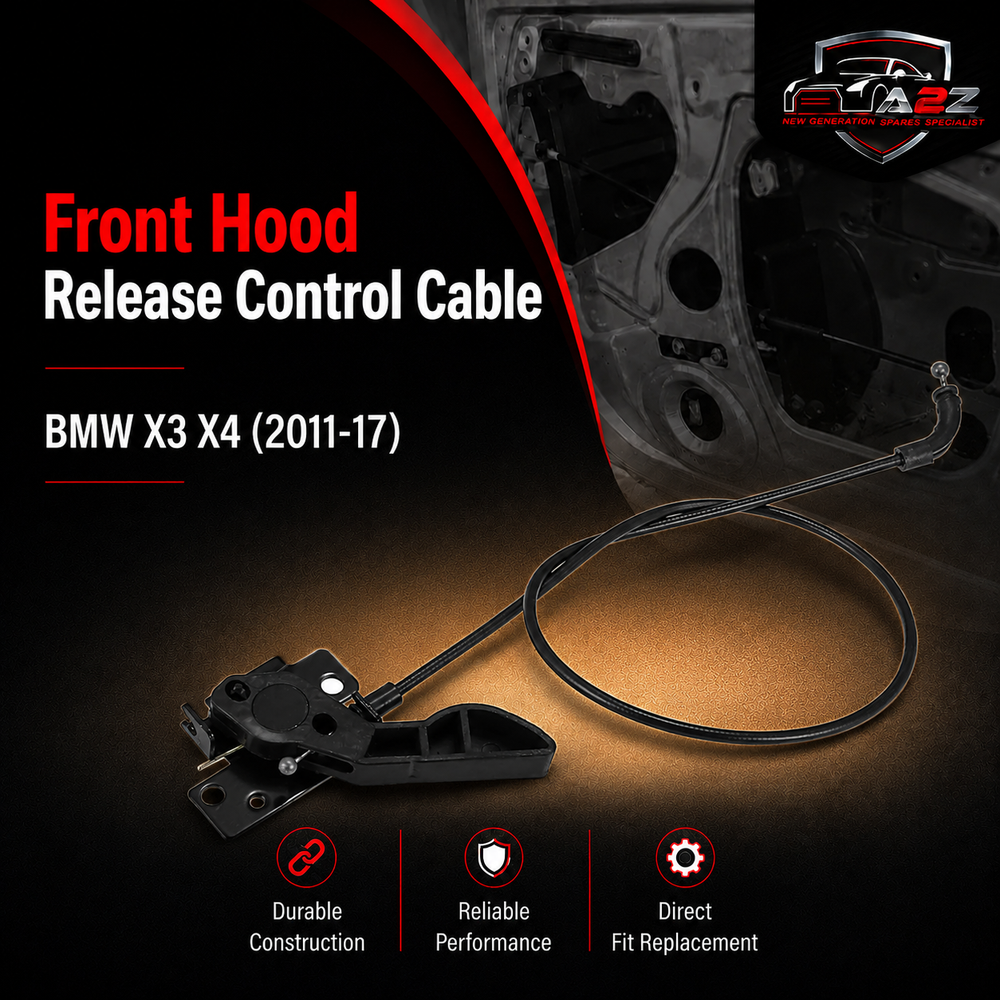 Front Hood Release Control Cable 51237218568 Compatible With BMW X3 X4 (2011-17)