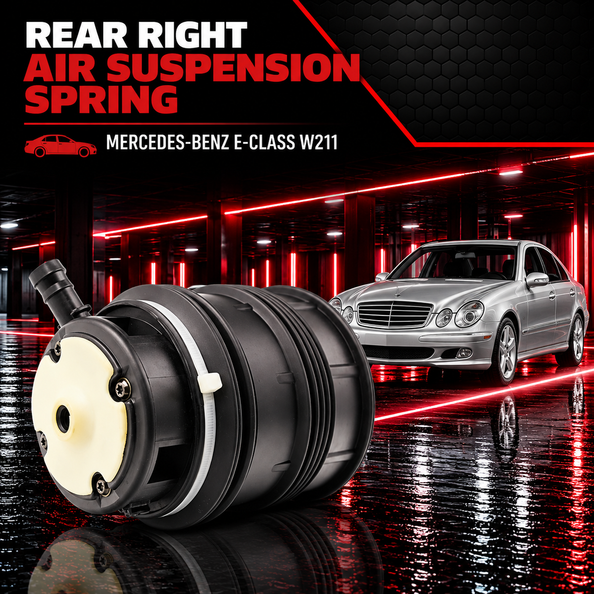 Rear Right Air Suspension Spring A2113200825 A2113201225 2113201625 Compatible With MERCEDES-BENZ E-CLASS W211