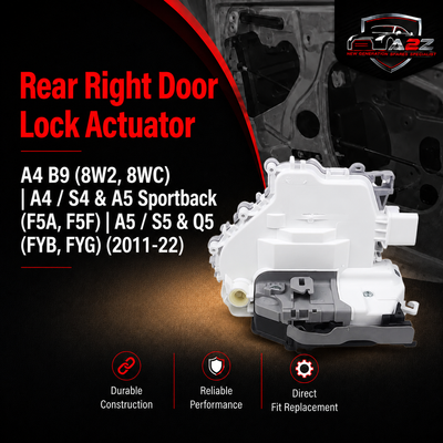 Rear Right Door Lock Actuator 8X0839016E Compatible With A4 B9 (8W2, 8WC) | A4 / S4 & A5 Sportback (F5A, F5F) | A5 / S5 & Q5 (FYB, FYG)  (2011-22)