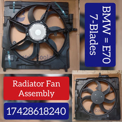 Engine Radiator Cooling Fan Assembly (7 Blades) 17428618240 17427598740 17427533558Compatible With BMW X5 (E70)