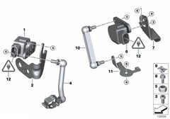 Headlight Level Sensor 37146853753 Compatible With BMW 3 Series E90 & 5 Series E60 & X1 E84 & X5 E70 & X6 E71, E72 & Z4 Roadster E89