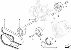 Belt 6PK2160 11287789985 Compatible With MERCEDES BENZ  C-CLASS (W204) & E-CLASS (W212) & BMW 5 Series (E60) & 7 Series (E65, E66, E67) Tag-BEL-20