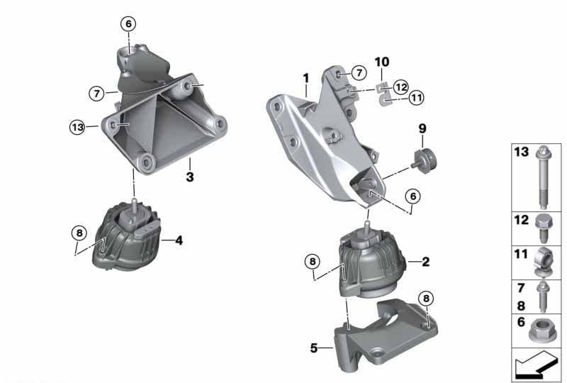 Front  Engine Motor Mount Right/Left 22116760330 22116760330 22116760330 22116760330 Compatible With BMW 3 Series E90 E89