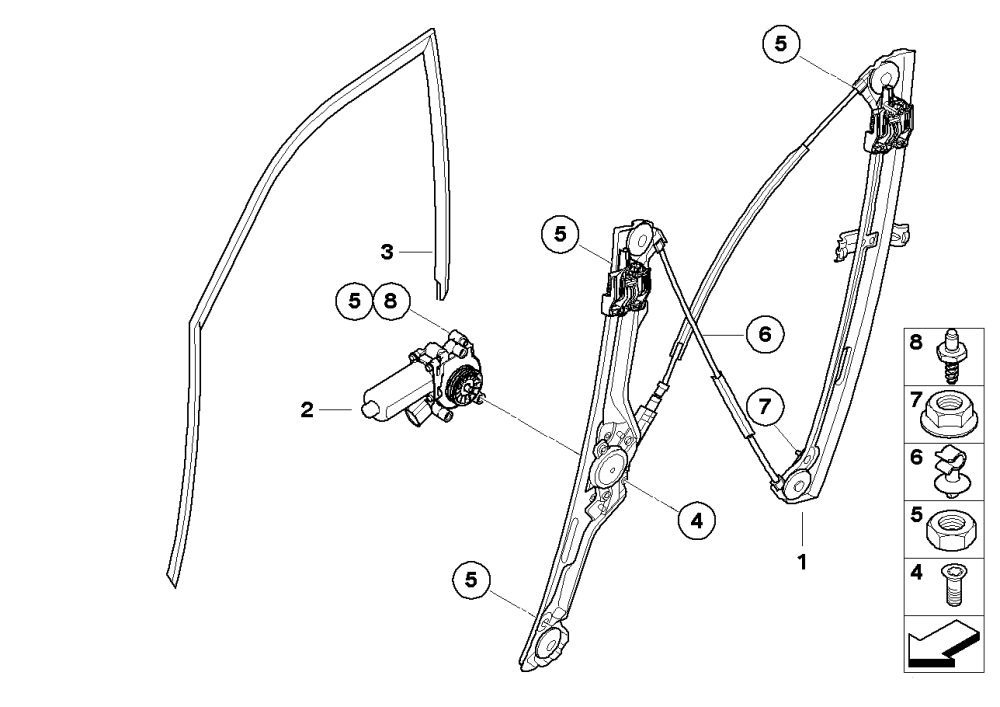Front Left Power Window Regulator 51337166379 Compatible with BMW X5 (E70)