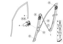 Front Left Power Window Regulator 51337166379 Compatible with BMW X5 (E70)