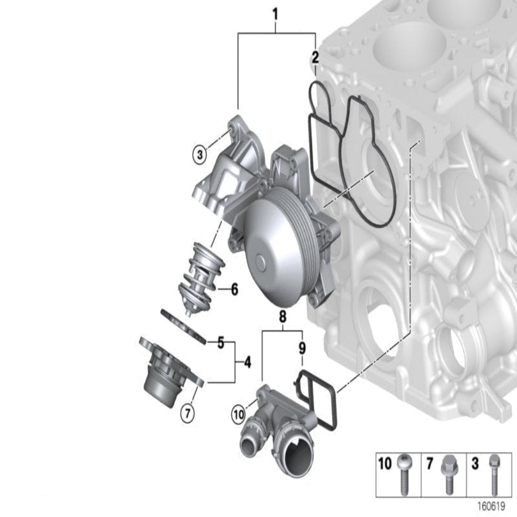 Thermostat Housing Assembly 11517805191 11517805192 Compatible With BMW 3 Series E90 & 5 Series E60, X1 E84  Tag-E-96