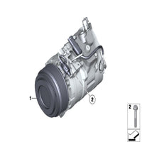 AC Compressor 64526987890 Compatible With BMW 5 Series (F10) & 5 Gran Turismo (F07) & 7 Series (F01, F02, F03, F04) & X5 (E70) & X6 (E71, E72)