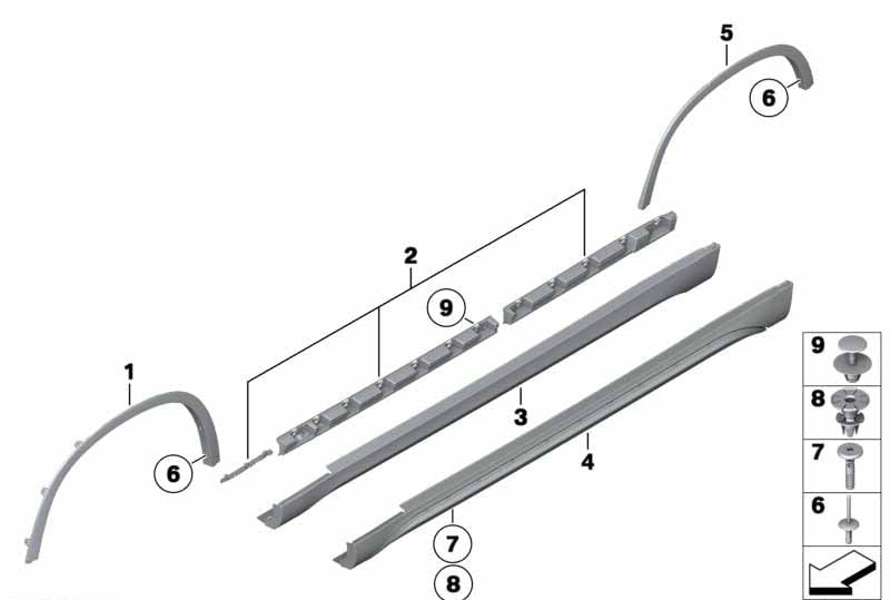 Rear Right Wheel Arch (EYEBROW) 51772990172 Compatible With BMW X1 E84-2013-2014 Tag-EY-16