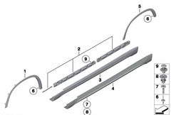 Rear Right Wheel Arch (EYEBROW) 51772990172 Compatible With BMW X1 E84-2013-2014 Tag-EY-16