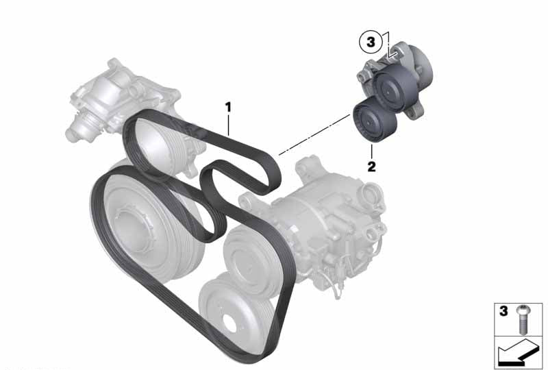 Multi Rib Belt Kit 6PK1780K2 Compatible With BMW 3 (E90) (CONTINENTAL)