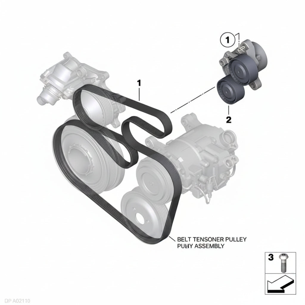 Multi Rib Belt Kit 6PK1780K2 Compatible With BMW 3 (E90) (CONTINENTAL)