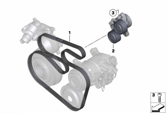 Multi Rib Belt Kit 6PK1780K2 Compatible With BMW 3 (E90) (CONTINENTAL)