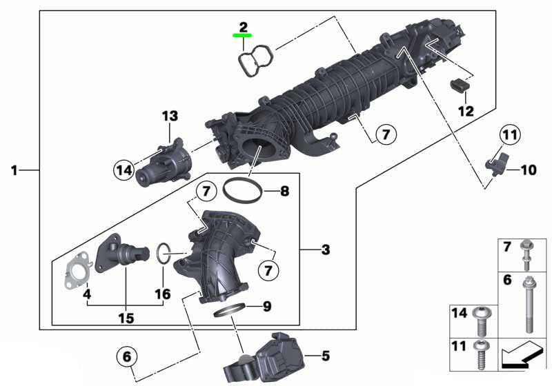 Engine Intake Manifold Gasket 451.730 11618507335 Compatible With BMW 5-SERIES (F10) 5-SERIES Gran Turismo (F07) 6-SERIES Coupe (F13) 6-SERIES Gran Coupe (F06) 7-SERIES (F01, F02, F03, F04) X3 (F25) X5 (F15, F85) X6 (F16, F86)