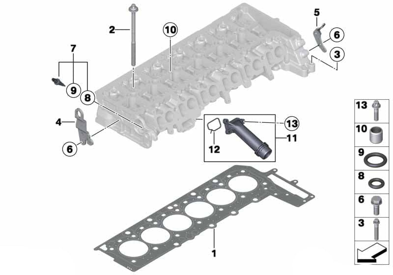 Engine Cylinder Head Gasket 713.163 11128506601 Compatible With BMW 5-SERIES (F10) 6-SERIES Coupe (F13) 6-SERIES Gran Coupe (F06) 7-SERIES (F01, F02, F03, F04) X3 (F25) X5 (F15, F85) X6 (F16, F86)