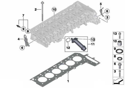 Engine Cylinder Head Gasket 713.163 11128506601 Compatible With BMW 5-SERIES (F10) 6-SERIES Coupe (F13) 6-SERIES Gran Coupe (F06) 7-SERIES (F01, F02, F03, F04) X3 (F25) X5 (F15, F85) X6 (F16, F86)