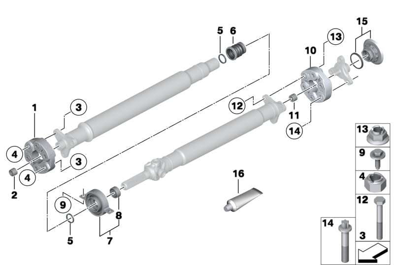 Driveshaft Center Support Bearing Mount 26127605099 Compatible With BMW 5 Series F10