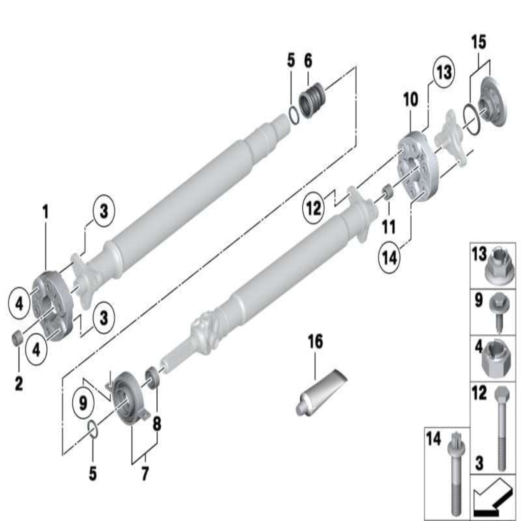 Driveshaft Center Support Bearing Mount 26127605099 Compatible With BMW 5 Series F10