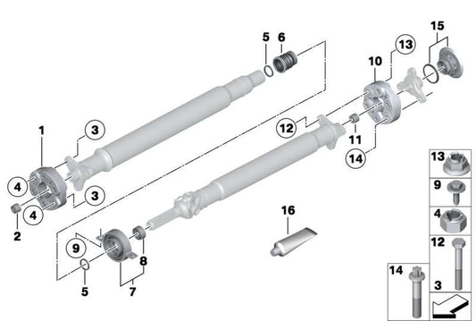 Driveshaft Center Support Bearing Mount 26127605099 Compatible With BMW 5 Series F10