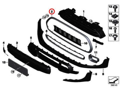 Front Bumper Grille Stripe Stripe Black 51137449207 Compatible With MINI (F55) | MINI / COOPER Tag no.85