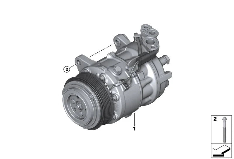 AC Compressor 64526995918 64527945819 Compatible With BMW  5 Series (F10,G30, F90) & 6 Gran Turismo (G32) & 7 Series (G11, G12) & 8 Gran Coupe (G16, F93) & X1 (F48) & X3 (F25) & X5 (G05, F95) &  X6 (G06, F96) & X7 (G07)