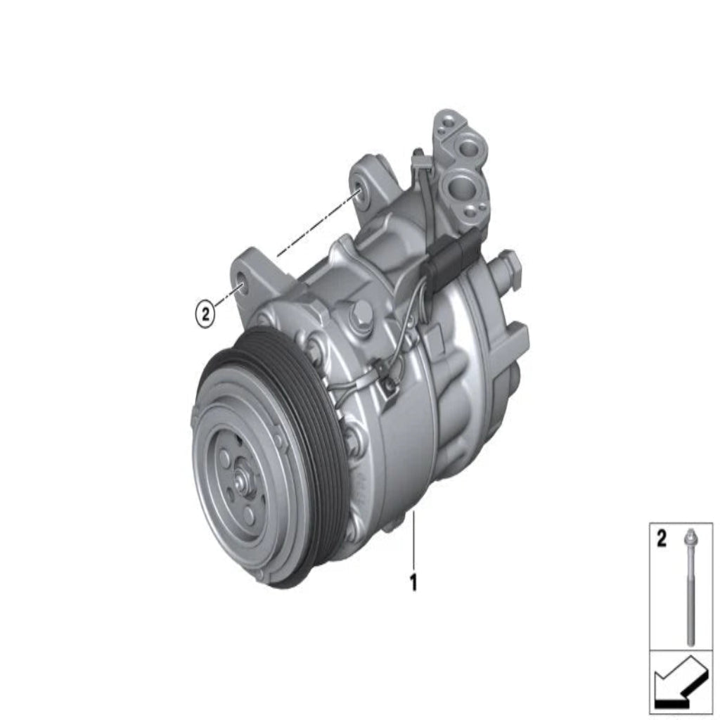 AC Compressor 64526995918 64527945819 Compatible With BMW  5 Series (F10,G30, F90) & 6 Gran Turismo (G32) & 7 Series (G11, G12) & 8 Gran Coupe (G16, F93) & X1 (F48) & X3 (F25) & X5 (G05, F95) &  X6 (G06, F96) & X7 (G07)