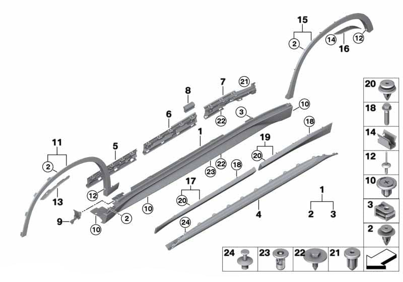 Rear Left Wheel Arch (EYEBROW)  51777332339 Compatible With BMW X1 (F48) Tag No.23