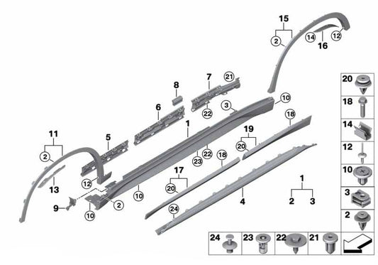 Rear Left Wheel Arch (EYEBROW)  51777332339 Compatible With BMW X1 (F48) Tag No.23