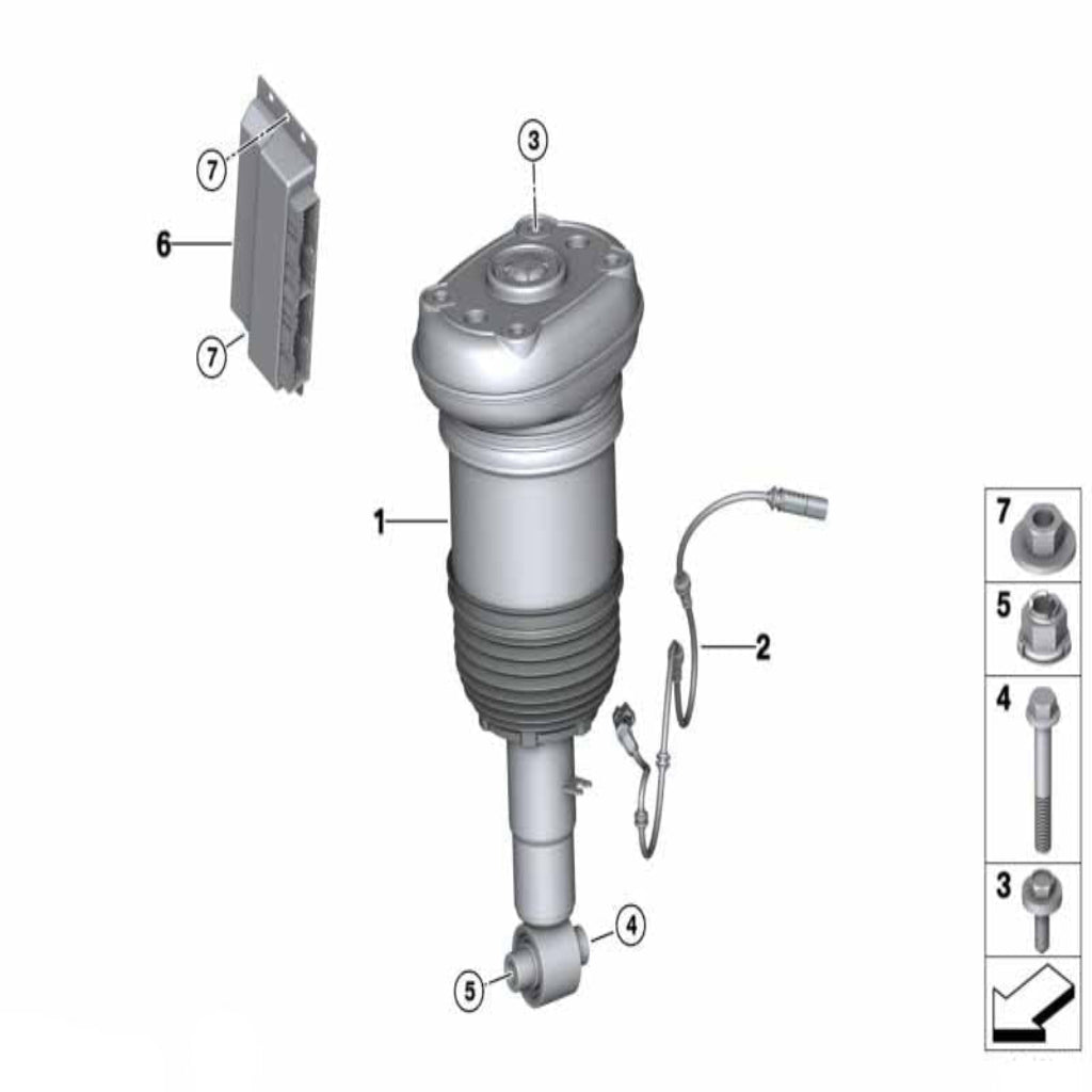 Rear Right Air Suspension Shock Absorber Strut 37106869048 Compatible With BMW X5 G05 & X6 G06 & X7 G07