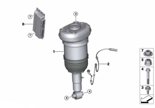 Rear Right Air Suspension Shock Absorber Strut 37106869048 Compatible With BMW X5 G05 & X6 G06 & X7 G07