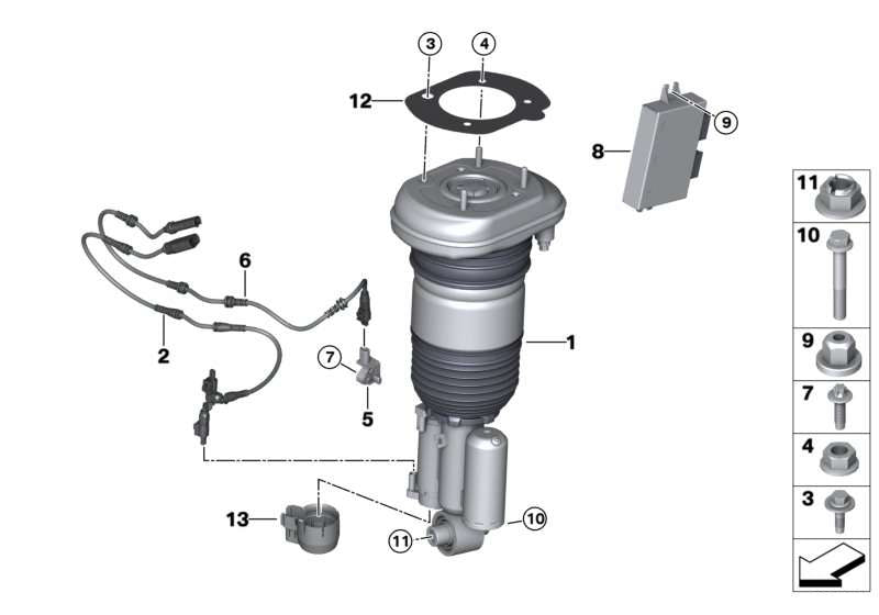 Rear Right Air Suspension Shock Absorber Strut 37106866714 37106882826 Compatible With BMW 6 Gran Turismo (G32) & 7 Series (G11, G12)