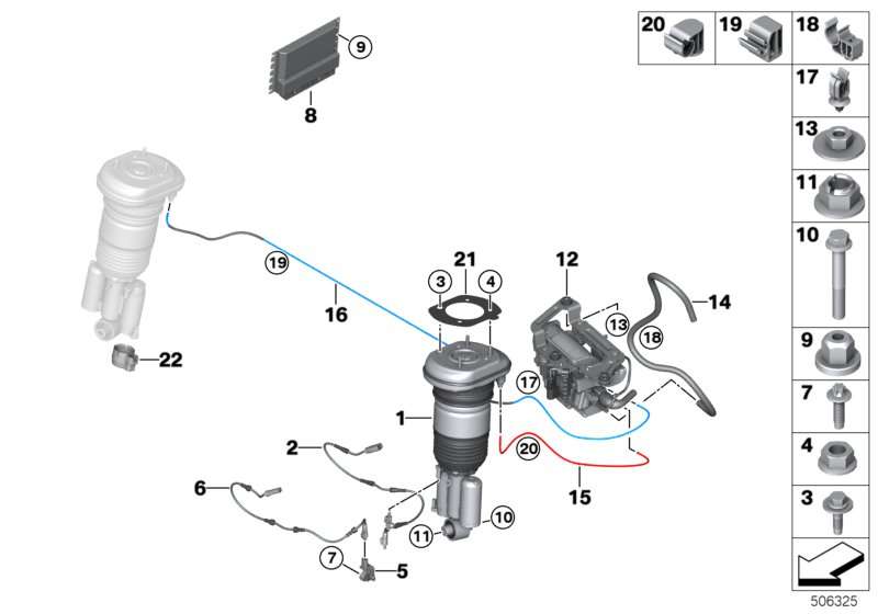 Rear Left Air Suspension Shock Absorber Strut 37106866713 37106882825 Compatible With BMW 6 Gran Turismo (G32) & 7 Series (G11, G12)