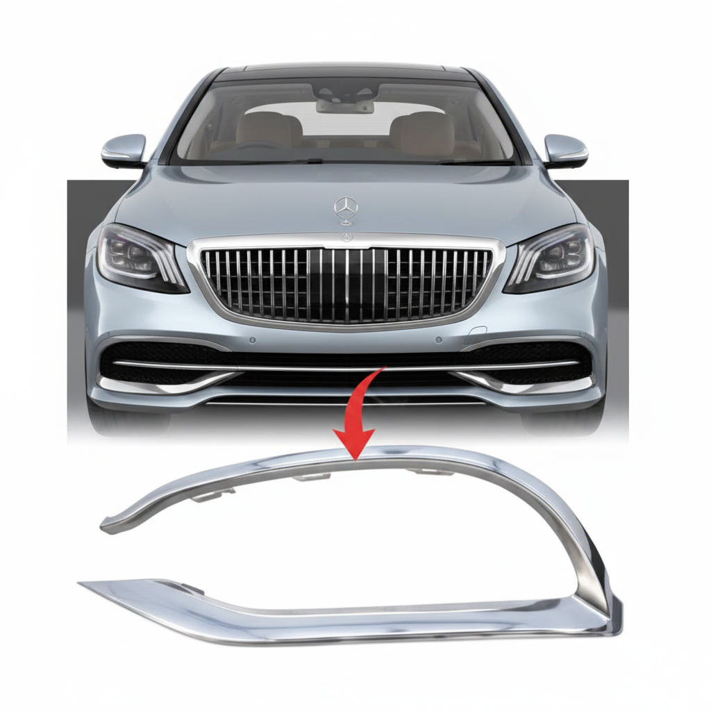 Front Bumper Chrome Right 2228854600 & Left 2228854500 Compatible with MERCEDES-BENZ E-Class W222 (2018-20) Tag No.220