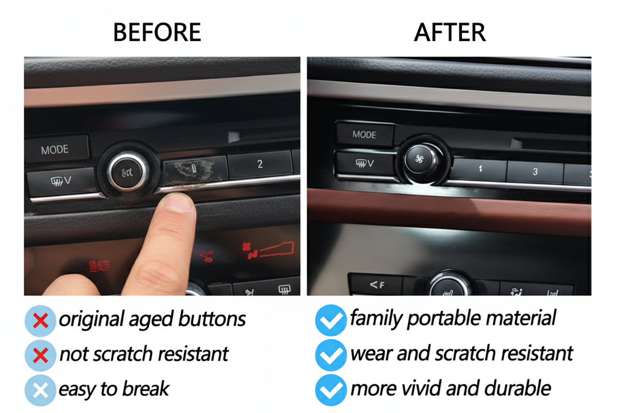 CD Player Buttons 12pcs set model B Black 61319328424-Q12 Compatible With BMW 5/6/7 Series  F10 F11  F18 F07 F06 F12 F13 F01 F02 F04