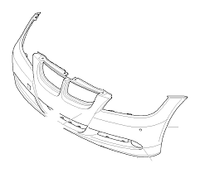 Front Bumper Without Hole 51117170051 Compatible With BMW  BMW 3 SERIES E90 2006-2012 Tag No.462B
