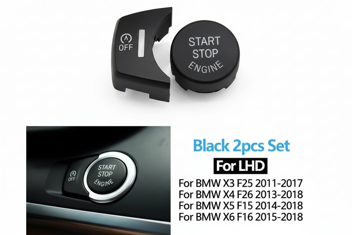 Engine One Button Start Stop Button Switch Cover 61319153831-B  61319153831-1  61319291694 61319291690 Compatible with BMW 5 Series (F10) & 7 Series (F01, F02, F03, F04) & 5 Gran Turismo (F07) & 6 Convertible (F12)